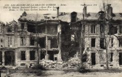 CPA Militaria Les Ruines De La Grande Guerre Reims Etat de maisons Boulevard Gerbert