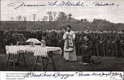VINTAGE POSTCARD Militaria the Mass In Shift
