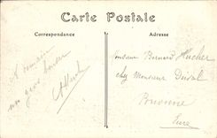 Campo de la POSTAL de la VENDIMIA de la pieza de la artillería de 1914 franceses de 755 milímetros Canon