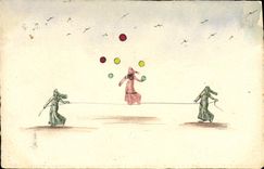 VINTAGE POSTCARD cut out Stamps Sower