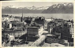 VINTAGE POSTCARD Lausanne Seen On the Large Bridge And the Alps Since the Turn Bel Air