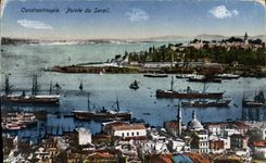 VINTAGE POSTCARD Constantinople Points Seraglio Boats