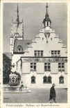 VINTAGE POSTCARD Friedrichshafen Rathaus MIT Zeppelinbrunnen