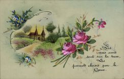 CPA Fantaisie Fleurs