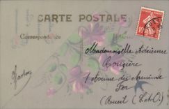CPA Fantaisie Fleurs carte transparente
