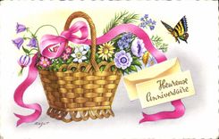 MODERN CARD Fantasy Flowers Butterfly