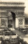 Festivales de París de la POSTAL de la VENDIMIA Arc de Triomphe Militaria del 19 de julio de 1919