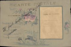 VINTAGE POSTCARD Fantasy Woman (transparent chart drawing with the hand)