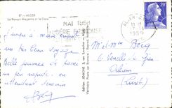 POSTAL MODERNA Argel la cuesta y la estación de tren magentas