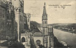 VINTAGE POSTCARD Schlosskapelle von Stolzenfels und der Rhein