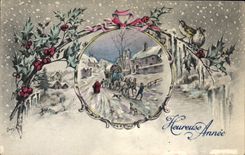 VINTAGE POSTCARD Fantasy Good Barouche Horse