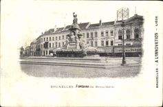 VINTAGE POSTCARD Brussels Fountain of Brouckere