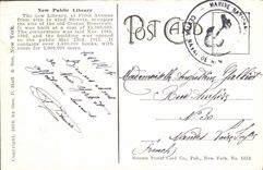 VINTAGE POSTCARD Public New Library New York Library
