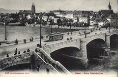 VINTAGE POSTCARD Basel Neue Rheinbrucke