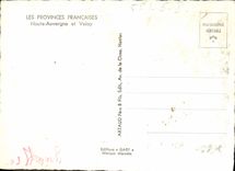 MODERN CARD the French Provinces High Auvergne and Velay Folklore