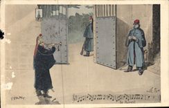 VINTAGE POSTCARD Miltiaria Soldiers