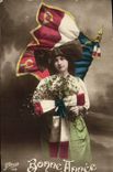 VINTAGE POSTCARD Fantasy Woman Alsace Militaria