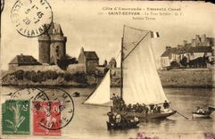 CPA Saint Servan La Tour Solidor Bateau
