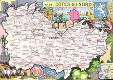 CPM Carte Cotes du Nord St Brieux Guingamp Dinan Publicite Fluxine