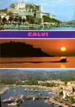 MODERN CARD Calvi the Citadel Sunset the Port