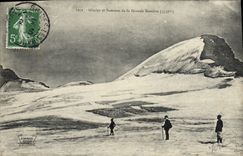 VINTAGE POSTCARD Glacier and Summit of Large Sassiere alpinism