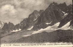 CPA Chamonix Massifs des Aiguilles de l'M Charmoz Blaitiere 