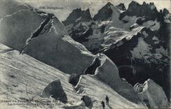 VINTAGE POSTCARD Massive of the elvoux the glacier of the lambs great ruin