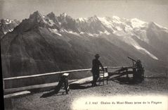 Cadena de la POSTAL de la VENDIMIA de Mont Blanc tomada de Flegere