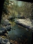 MODERN CARD Image of Our Mountains in Winter Reflections on the torrent