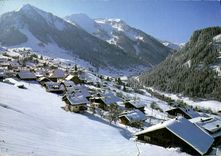 MODERN CARD Chatel Station Gates of the Sun the station solid mass of Linga and the valley of Essert