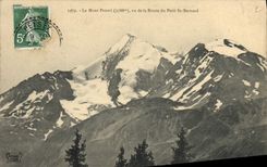 CPA Le Mont Pourri vu de la Route du Petit St Bernard 