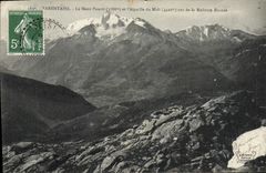 CPA Tarentaise Le Mont Pourri et l'Aigille du Midi vue de la Redoute Ruinee 