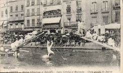 VINTAGE POSTCARD This Health resort and Balneal Tournaments cettoises Fall of the jouster