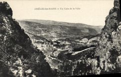 VINTAGE POSTCARD Amelie les Bains a Corner of the City