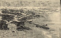 CPA Nice Le littoral et les Alpes