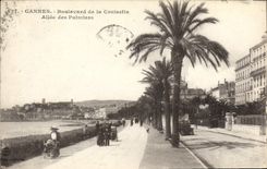 CPA Cannes Boulevard de la Croisette Allee des Palmiers 