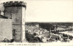VINTAGE POSTCARD Chinon the Tower of Boissy and View