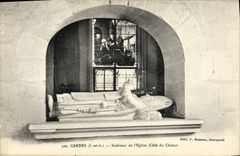 VINTAGE POSTCARD Candes Interieur of the Church Dimensions chorus