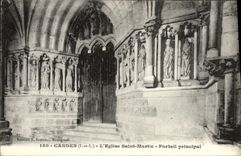 VINTAGE POSTCARD Candes the Church Holy Martin Principal Gate
