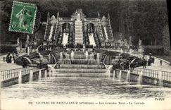 VINTAGE POSTCARD the Park of Cloud Saint Large Water the Cascade