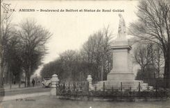 VINTAGE POSTCARD Amiens Boulevard Of Belfort And Statue Of Rene Goblet