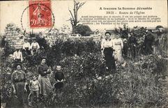 VINTAGE POSTCARD Through the Sum Devastee Brie Remainders of church TOP