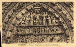 CPA Poitiers Tympan Du Porche Central De La Cathedrale