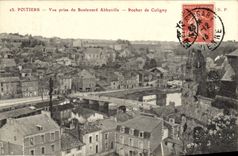 CPA Poitiers Vue Prise Du Boulevard Abboville Rocher de Coligny