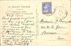 CPA Gorges Du Tarn Chateau De La Caze vue de la route