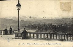 POSTAL Pau Chaint de la VENDIMIA de los Pyrenees vista del jardín público santo Martin