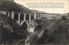 VINTAGE POSTCARD Fontpedrouse Fontpedouse Railway line Electric Train