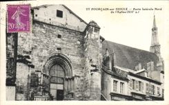 CPA St Pourcain Sur Sioule Porte Laterale Nord de l'eglise 