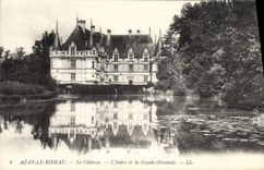 VINTAGE POSTCARD Azay the Curtain the Castle Indre and the Eastern frontage