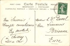 POSTAL Azay de la VENDIMIA el castillo de Constuit de la cortina de Martin y de Gil Berthelot